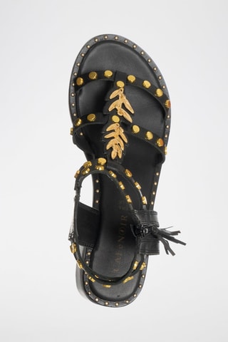 Sandales à talons en cuir - Noir