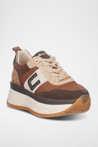 Leren Platform Sneakers - Bruin