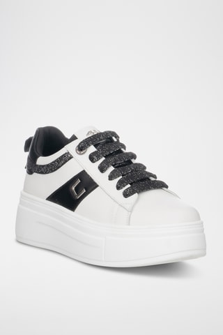 Leren Platform Sneakers - Zwart