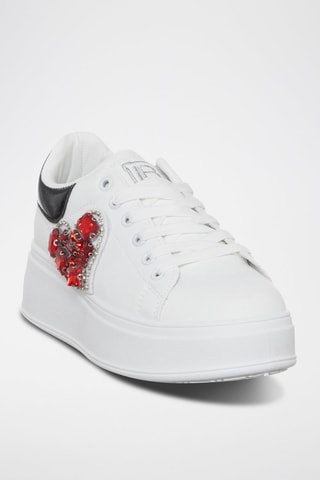 Baskets plateformes - Laura Biagiotti - Blanc, noir et rouge