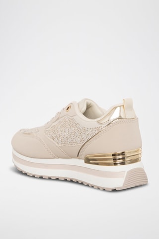 Baskets plateformes - Laura Biagiotti - Blanc et doré