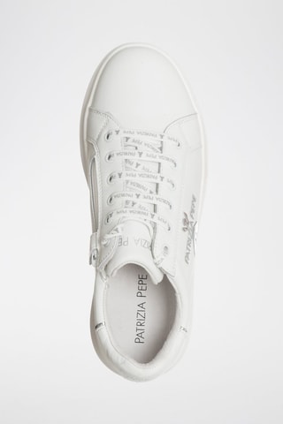 Baskets plateformes en cuir - Blanc et argenté