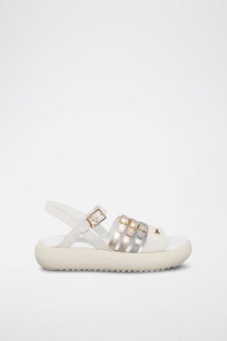 Sandales plateformes en cuir - Doré et argenté