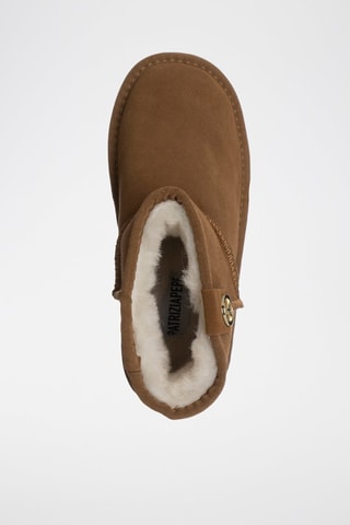 Bottines fourrées en nubuck - Camel