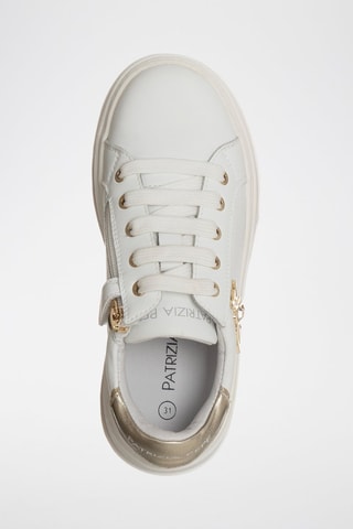 Baskets plateformes en cuir - Blanc et doré