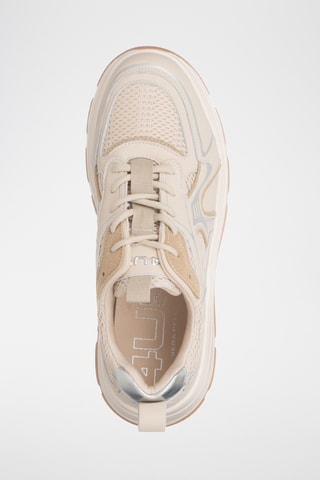 Leren Platform Sneakers - Beige