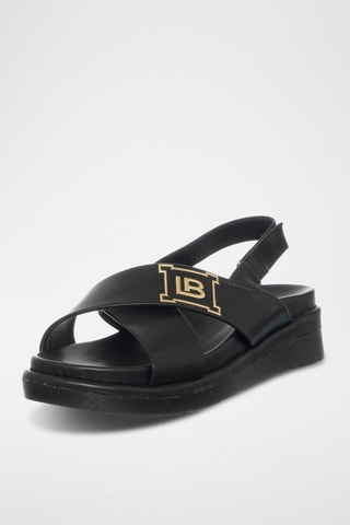 Sandales compensées - Laura Biagiotti - Noir et doré