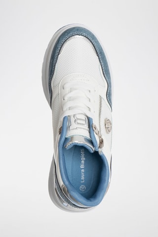 Baskets plateformes - Laura Biagiotti - Blanc et bleu