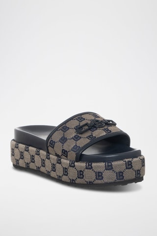 Mules plateformes - Laura Biagiotti - Bleu et gris