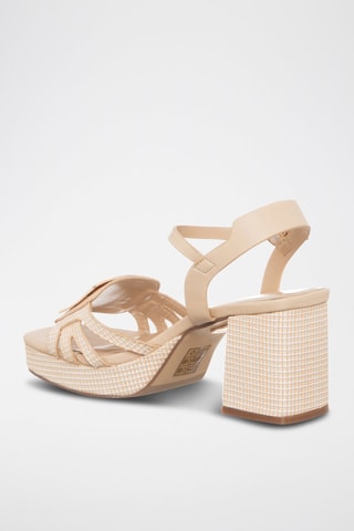 Sandales à talons - Laura Biagiotti - Beige et doré