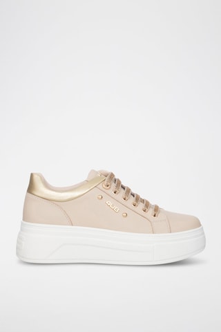 Leren Platform Sneakers - Beige