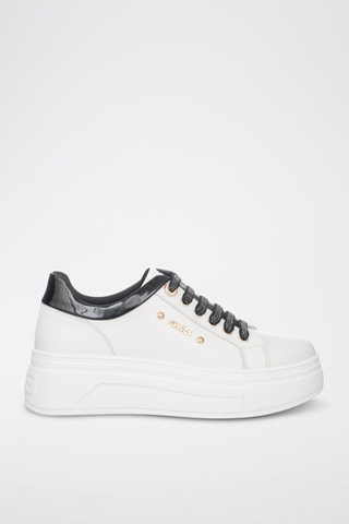 Leren Platform Sneakers - Zwart