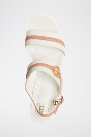 Sandales à talons - Laura Biagiotti - Blanc, beige et doré