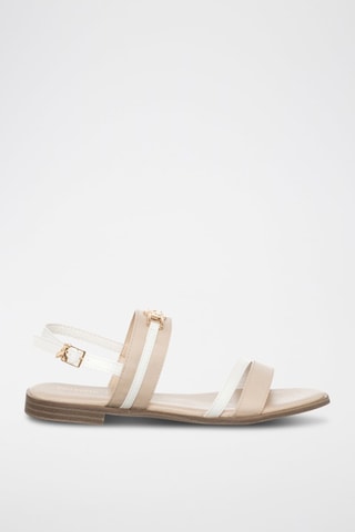 Sandales - Blanc, rose et doré