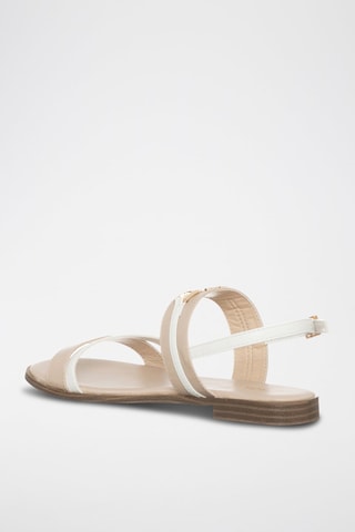 Sandales - Blanc, rose et doré