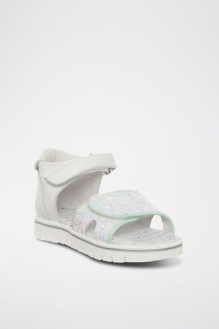 Sandales en cuir - Blanc, bleu et vert