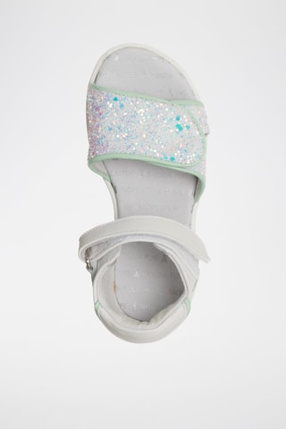 Sandales en cuir - Blanc, bleu et vert