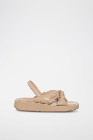 Sandales plateformes - Beige et doré