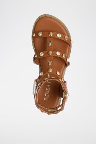 Spartiates - Blanc, marron et doré