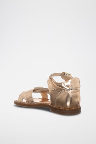 Sandales en cuir - Rose et doré