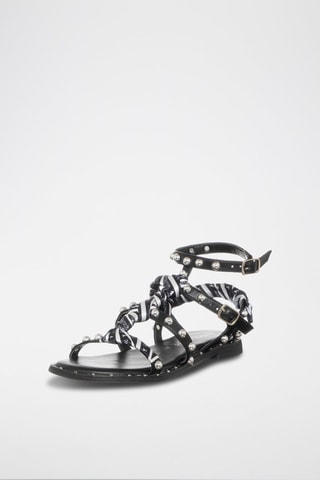 Spartiates - Blanc, doré et argenté