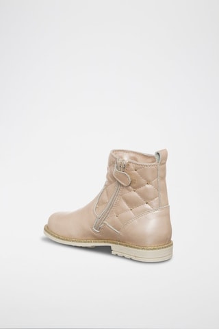 Bottines en cuir - Beige et doré