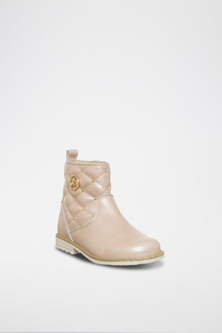 Bottines en cuir - Beige et doré