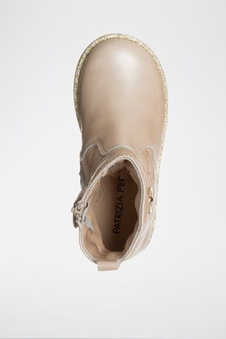 Bottines en cuir - Beige et doré