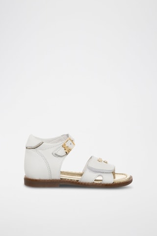 Sandales en cuir - Blanc et doré
