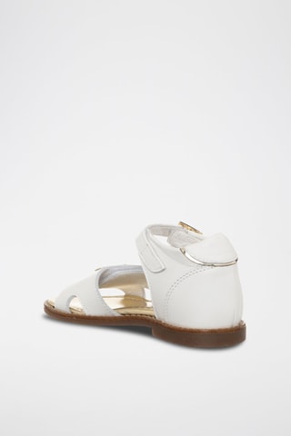 Sandales en cuir - Blanc et doré