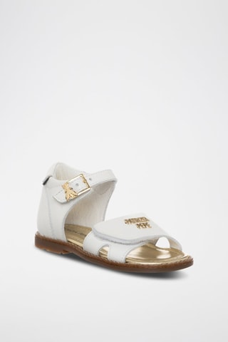 Sandales en cuir - Blanc et doré