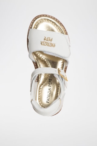 Sandales en cuir - Blanc et doré