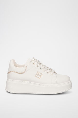 Baskets plateformes en cuir - Camel