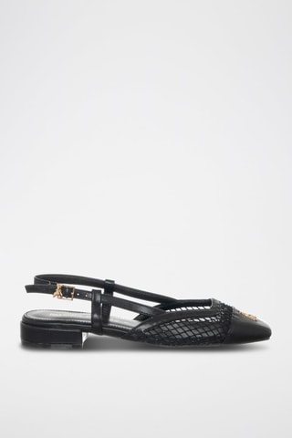 Ballerines en cuir - Noir et doré