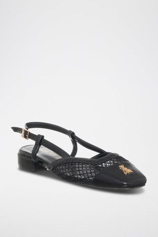 Ballerines en cuir - Noir et doré