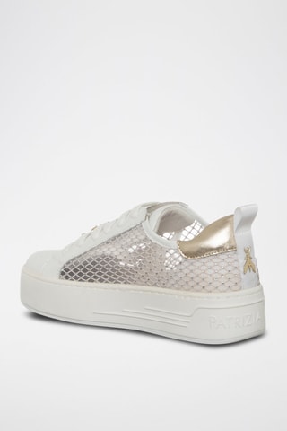 Baskets plateformes en cuir - Blanc et doré