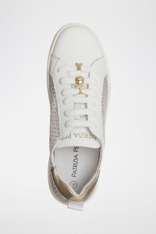 Baskets plateformes en cuir - Blanc et doré
