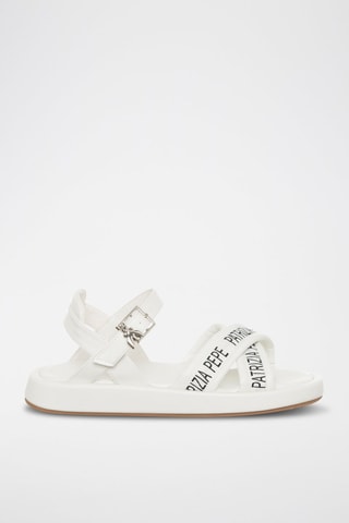 Sandales plateformes - Blanc, noir et argenté