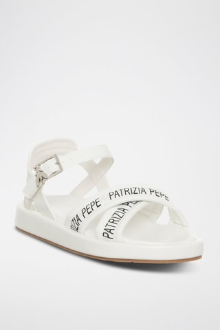 Sandales plateformes - Blanc, noir et argenté