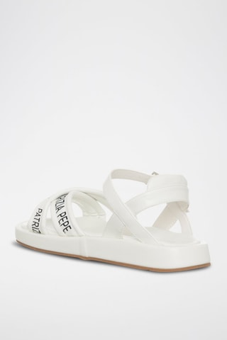 Sandales plateformes - Blanc, noir et argenté