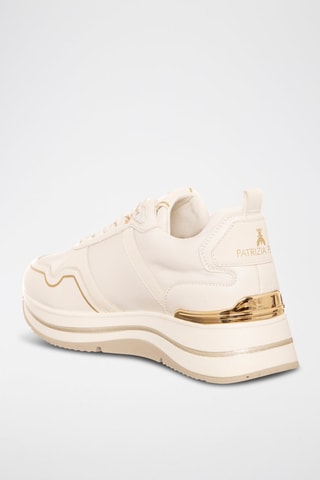 Baskets plateformes - Beige et doré