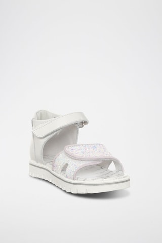 Sandales en cuir - Blanc, bleu et violet