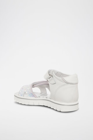 Sandales en cuir - Blanc, bleu et violet