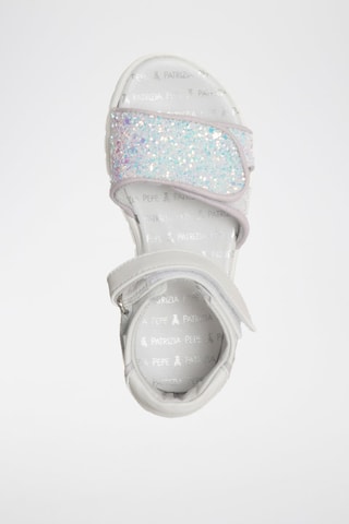 Sandales en cuir - Blanc, bleu et violet