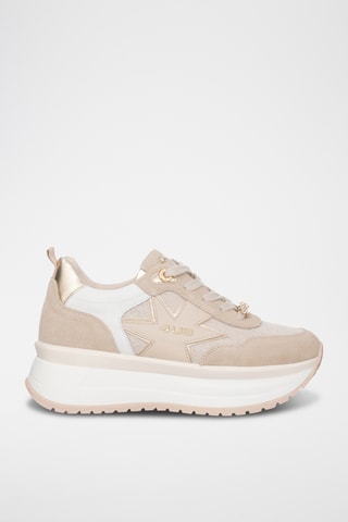 Baskets plateformes en cuir - Beige