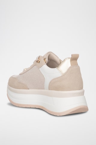 Baskets plateformes en cuir - Beige