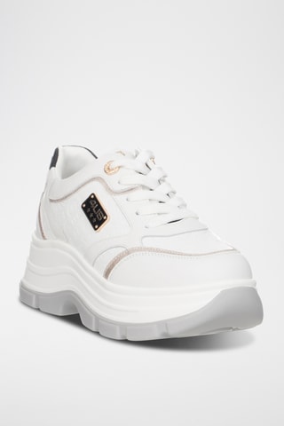 Leren Platform Sneakers - Wit