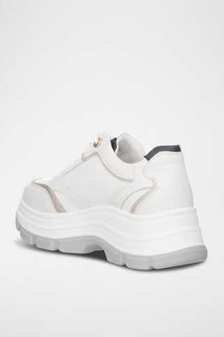 Leren Platform Sneakers - Wit