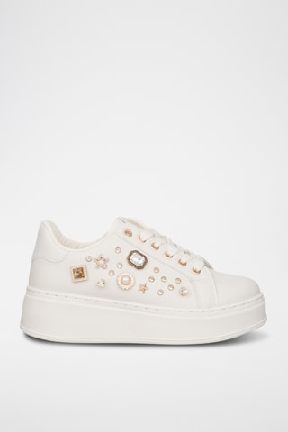 Baskets plateformes en cuir - Camel