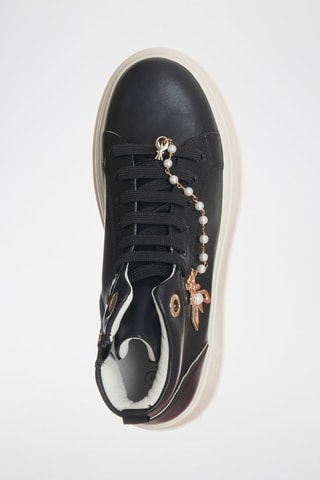 Baskets montantes plateformes en cuir - Noir